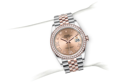 Rolex Datejust 36 Rose Gold/Steel Rose Roman Diamond VI Dial & Diamond Bezel Jubilee Bracelet